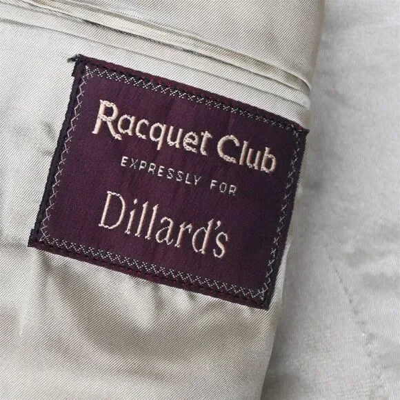 Vtg Raquet Club 42L 34x32‎ Brown Stripe USA Made Mens Sport Jacket Pants Suit
